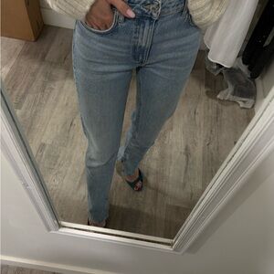 Zara Light Blue Straight Leg Jeans